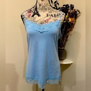 Light Blue Lace Trim Camisole